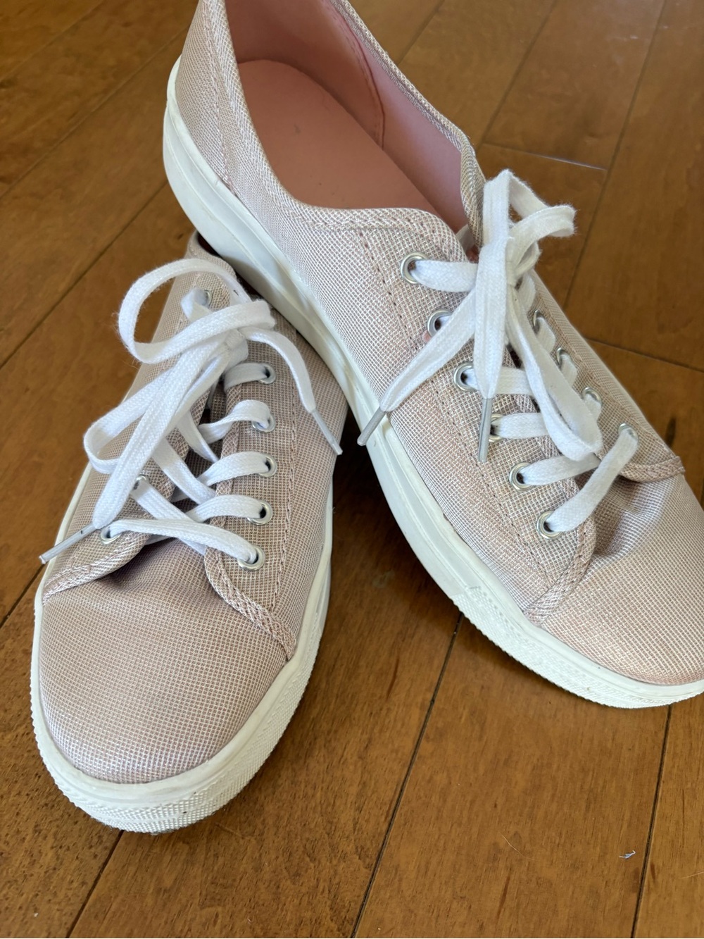 Women's Casual Canvas Lace-Up Sneakers - Blush Pink